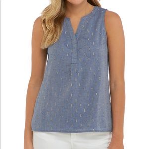 Crown & Ivy Women's Sleeveless Y-Neck Peasant Top - Size M